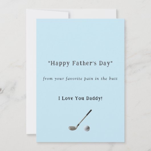 Vaderdag vader en zoon spelen golf (Achterkant)