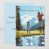 Vaderdag vader en zoon spelen golf (Voorkant / Achterkant)