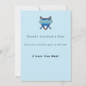 Vaderdag vader en zoon spelen honkbal (Achterkant)