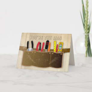 vaderdag, vader, gordel en gereedschap kaart