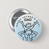 Vaderdag vader met kind Cartoon Ronde Button 5,7 Cm (Voorkant /achterkant)