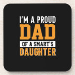 Vaderdag vader van een slimme dochter bier onderzetter<br><div class="desc">Vaderdag vader van een slimme dochter</div>