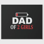 Vaderdag vader van twee meisjes cadeaupapier (Vlak)