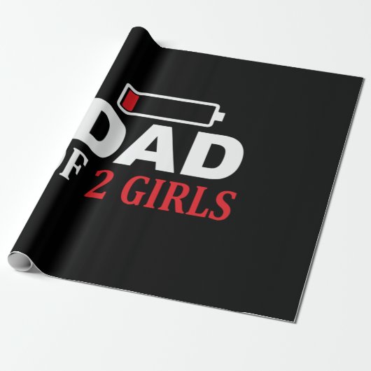Vaderdag vader van twee meisjes cadeaupapier (Uitgerold)