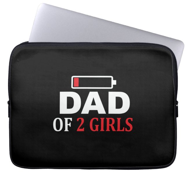 Vaderdag vader van twee meisjes laptop sleeve (Voorkant)