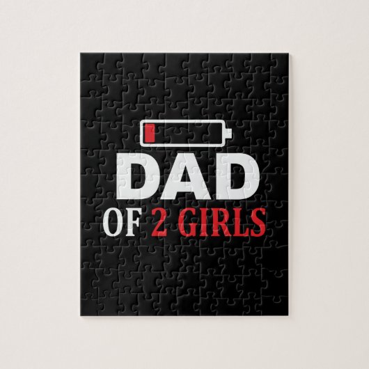Vaderdag vader van twee meisjes legpuzzel (Verticaal)