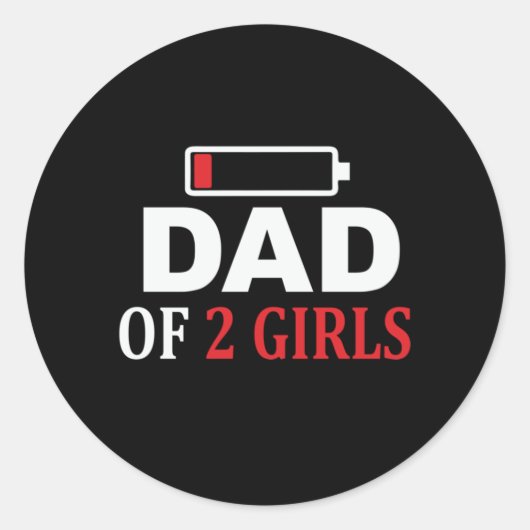 Vaderdag vader van twee meisjes ronde sticker (Voorkant)