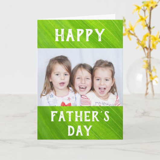 vaderdag vader werft beste Kinder foto ooit Kaart (Gele Bloem)