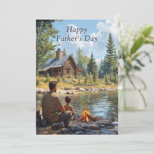 Vaderdag Vader & Zoon Log Cabin Kampvuur (Staand voorkant)