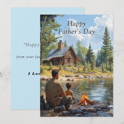 Vaderdag Vader & Zoon Log Cabin Kampvuur (Voorkant / Achterkant)