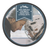 Vaderdag-/vaderdag-cadeau van Kinderen naar vader  Hockey Puck (Voorkant)