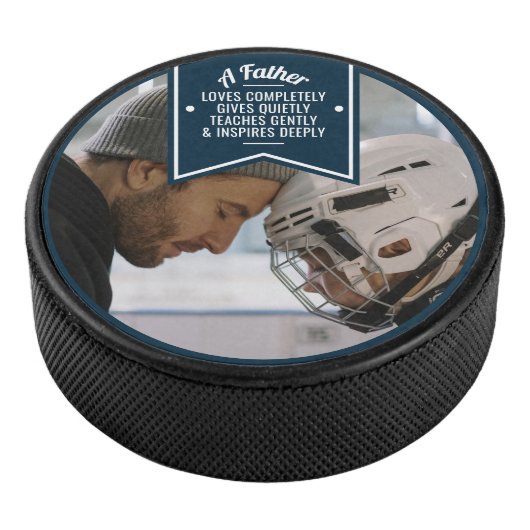 Vaderdag-/vaderdag-cadeau van Kinderen naar vader  Hockey Puck (3/4)
