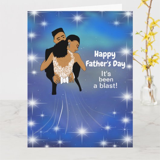 Vaderdag van Afrikaanse Amerikaanse Starry Skies Kaart (Gele Bloem)