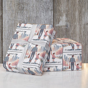 Vaderdag van de aangepaste tekst van de dochter cadeaupapier