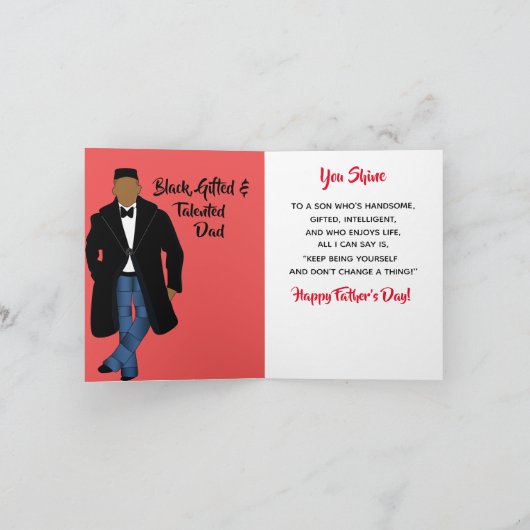 Vaderdag van de Amerikaanse Son Black Coat Kaart (Binnen)