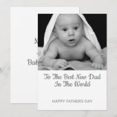 Vaderdag van de nieuwe babyfoto feestdagenkaart (Voorkant / Achterkant)