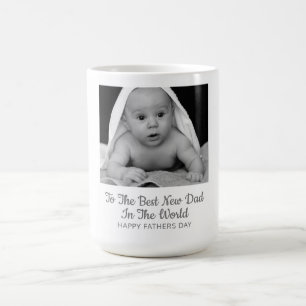 Vaderdag van de nieuwe babyfoto koffiemok