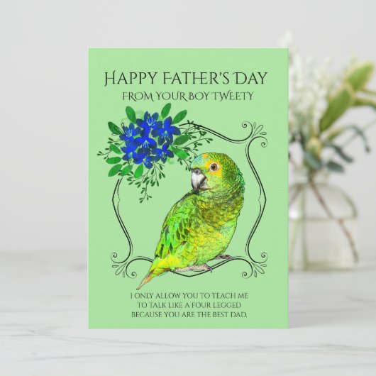 Vaderdag van de papegaaivogel feestdagenkaart (Staand voorkant)