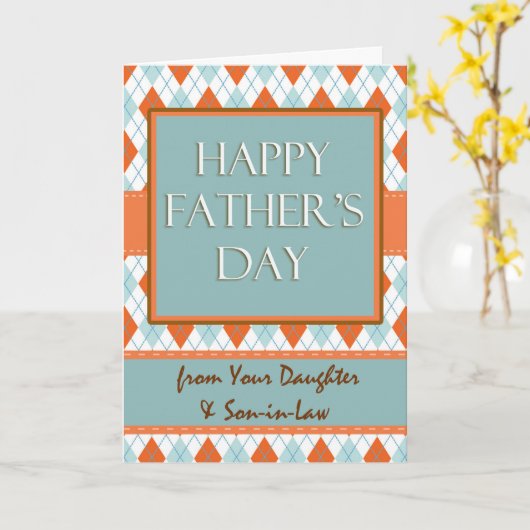 Vaderdag van Dochter en schoonzoon, Argyle Kaart (Gele Bloem)