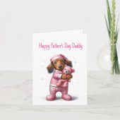Vaderdag van dochter voor Dachshund vader Kaart (Voorkant)