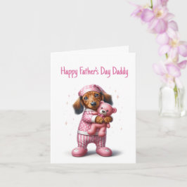 Vaderdag van dochter voor Dachshund vader Kaart
