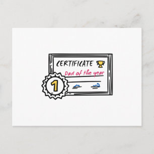 Vaderdag van het jaarcertificaat briefkaart