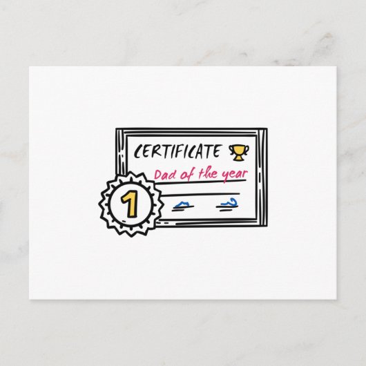 Vaderdag van het jaarcertificaat briefkaart (Voorkant)