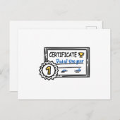 Vaderdag van het jaarcertificaat briefkaart (Voorkant / Achterkant)