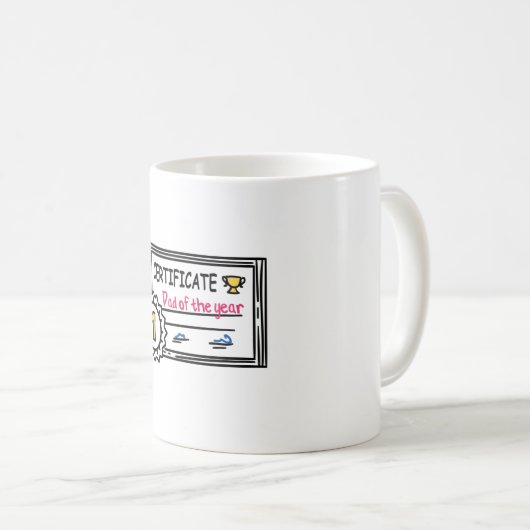 Vaderdag van het jaarcertificaat koffiemok (Voorkant rechts)