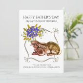 Vaderdag van je konijn op wit feestdagenkaart (Staand voorkant)