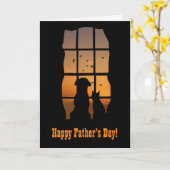 Vaderdag van Kat en Dog Cute Pet Fathers Day Kaart (Gele Bloem)