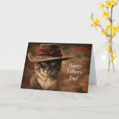 Vaderdag van kat grappig en schattig landelijk kaart (Gele Bloem)