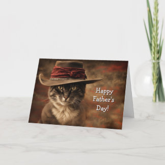 Vaderdag van kat grappig en schattig landelijk kaart
