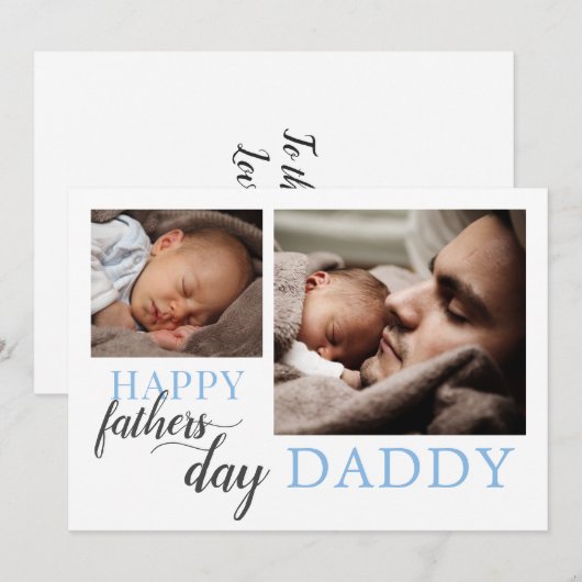 Vaderdag van nieuwe baby foto vakantie Kaart (Voorkant / Achterkant)