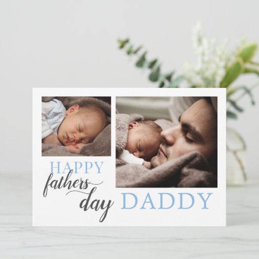 Vaderdag van nieuwe baby foto vakantie Kaart (Staand voorkant)
