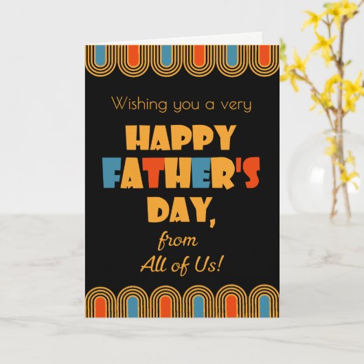 Vaderdag van ons allemaal decostijl op zwart kaart (Gele Bloem)