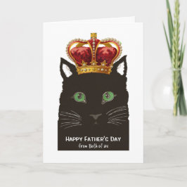 Vaderdag van ons beiden zwarte kat met kroon kaart