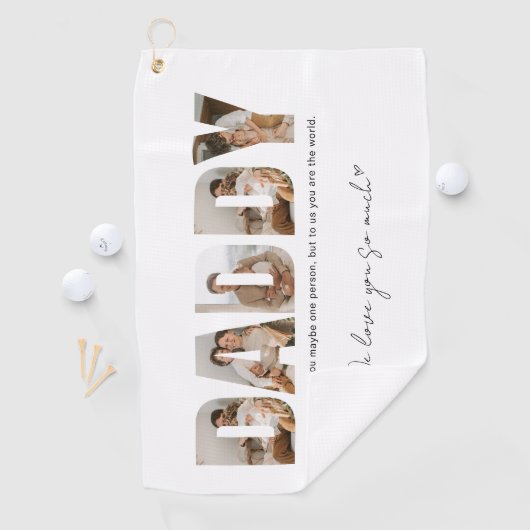 Vaderdag van papa Foto Collage Golfhanddoek (Insitu)