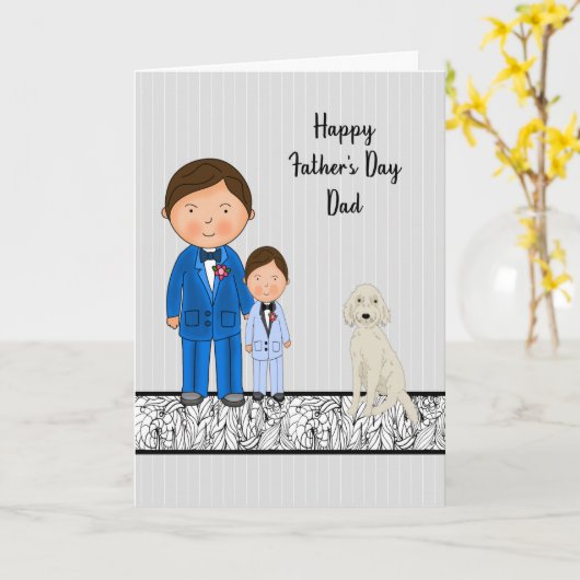 Vaderdag van Son with Dad & Son Kaart (Gele Bloem)