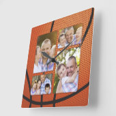 Vaderdag van Sportfan Basketball Photo Collage Vierkante Klok (Hoek)
