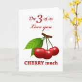 Vaderdag van Triplets, Love You Cherry Much Kaart (Gele Bloem)