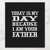 Vaderdag | Vandaag is papa Dag Wijn Etiket (Enkel label)