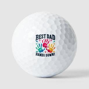 Vaderdag, verjaardag, beste vader handen naar bene golfballen