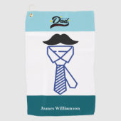 Vaderdag Verjaardag Grappig Naam aanpassen Golfhanddoek (Voorkant)