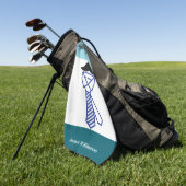 Vaderdag Verjaardag Grappig Naam aanpassen Golfhanddoek (Groen)