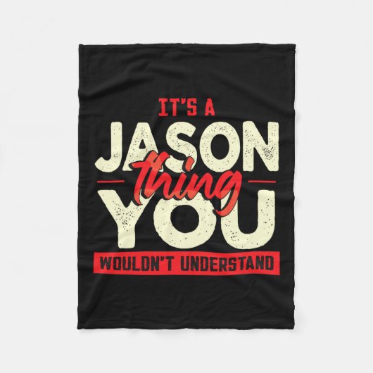 Vaderdag Verjaardag Naam Jason Fleece Deken (Voorkant)