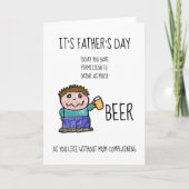 Vaderdag Verlof Om Bier Te Drinken Grappig Kaart (Voorkant)