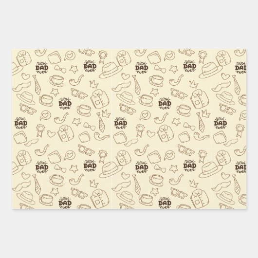 Vaderdag Verpakkingsdocument Vlakke Bladreeks van  Inpakpapier Vel (Voorkant)