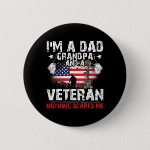 Vaderdag - Veteranen Dag- Ik Ben Een Vader Opa En Ronde Button 5,7 Cm
