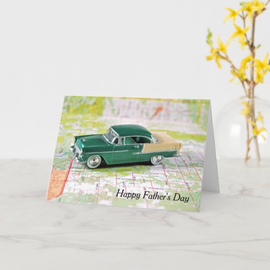 Vaderdag Vintage-auto Kaart (Gele Bloem)